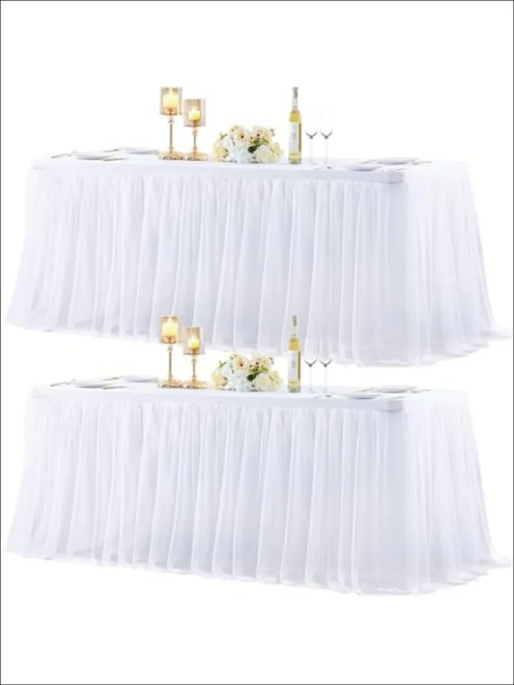 Tulle Tablecloth 6ft Rectangle Fitted Stretch Table Cover Ruffle Tutu Skirt